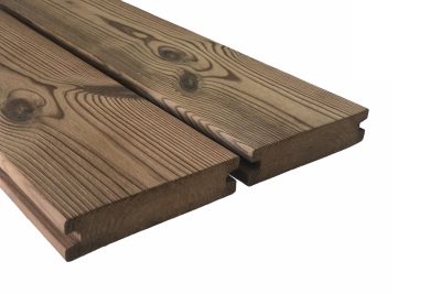 Thermowood Borovi Fenyő Kefézett Teraszburkolat 26x140 mm A Minőség  D4SG Profil