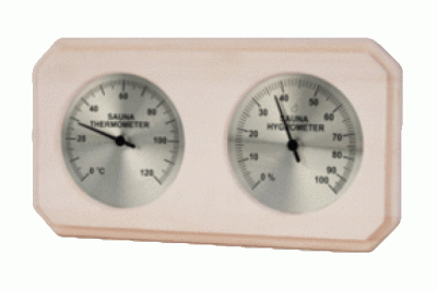 SAWO - finn szauna hő és páramérő fehér nyárfa keretben