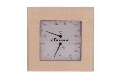 SAWO - finn szauna hő és páramérő fehér nyárfa keretben